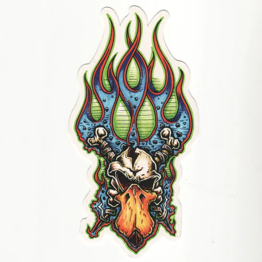 Flaming Skull Decal
