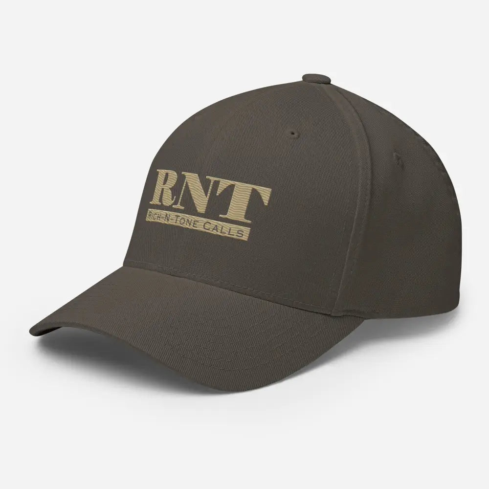 RNT Dry Earth Logo Embroidered Structured Twill Cap - Stretch Fit - Dark Grey / S/M