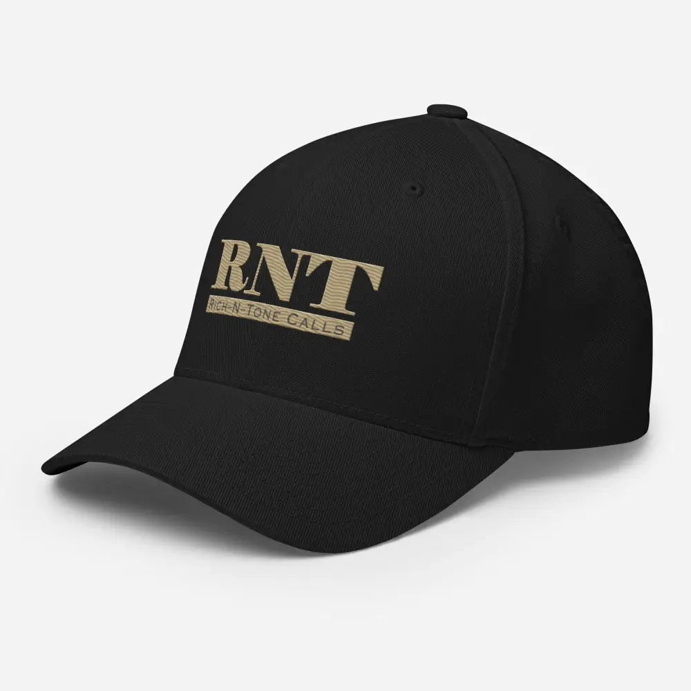 RNT Dry Earth Logo Embroidered Structured Twill Cap - Stretch Fit - Black / S/M