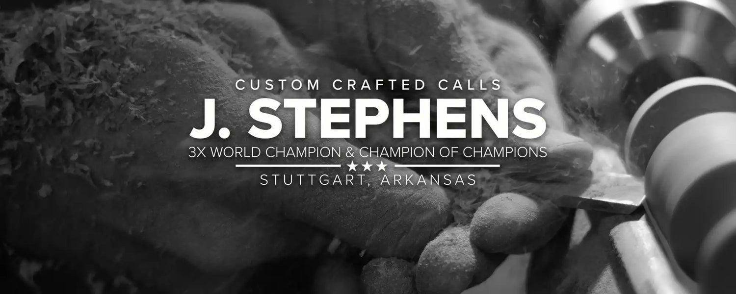 A black and white banner for custom crafted calls.