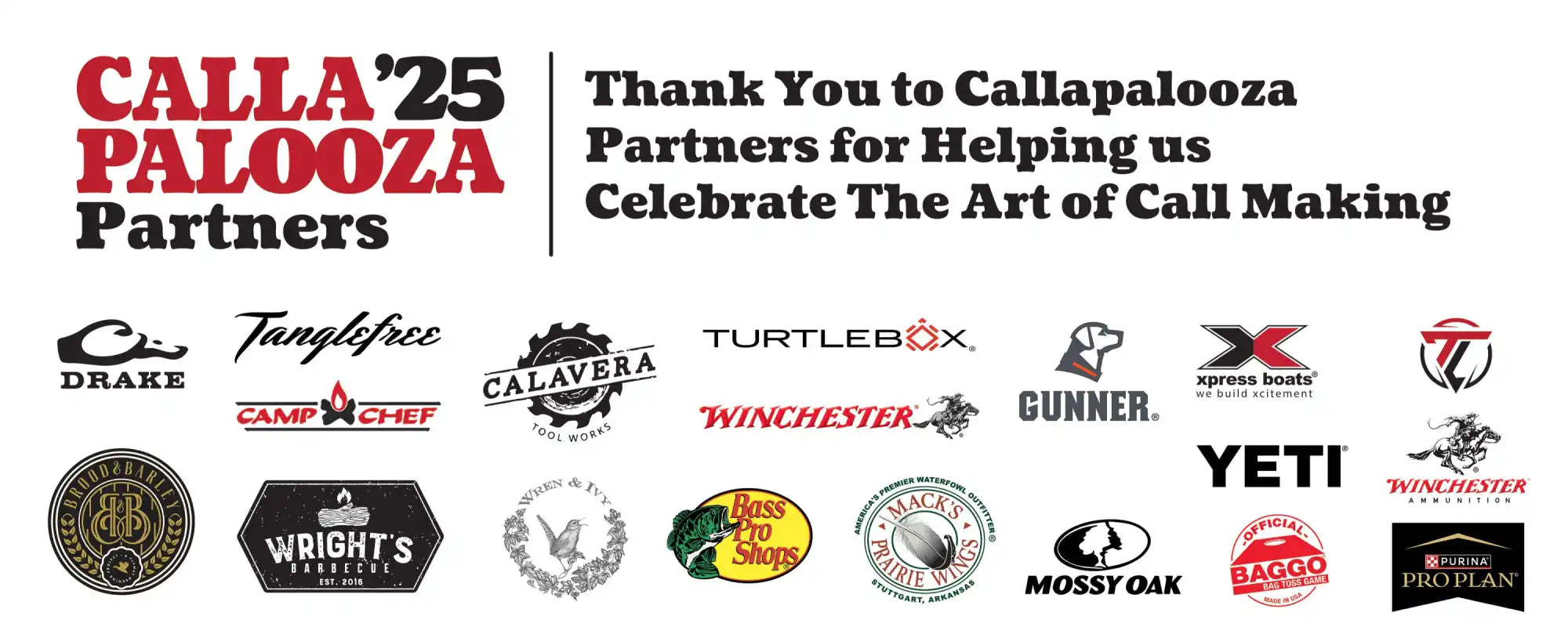 A promotional banner for Callapalooza 2025, featuring various partner logos.