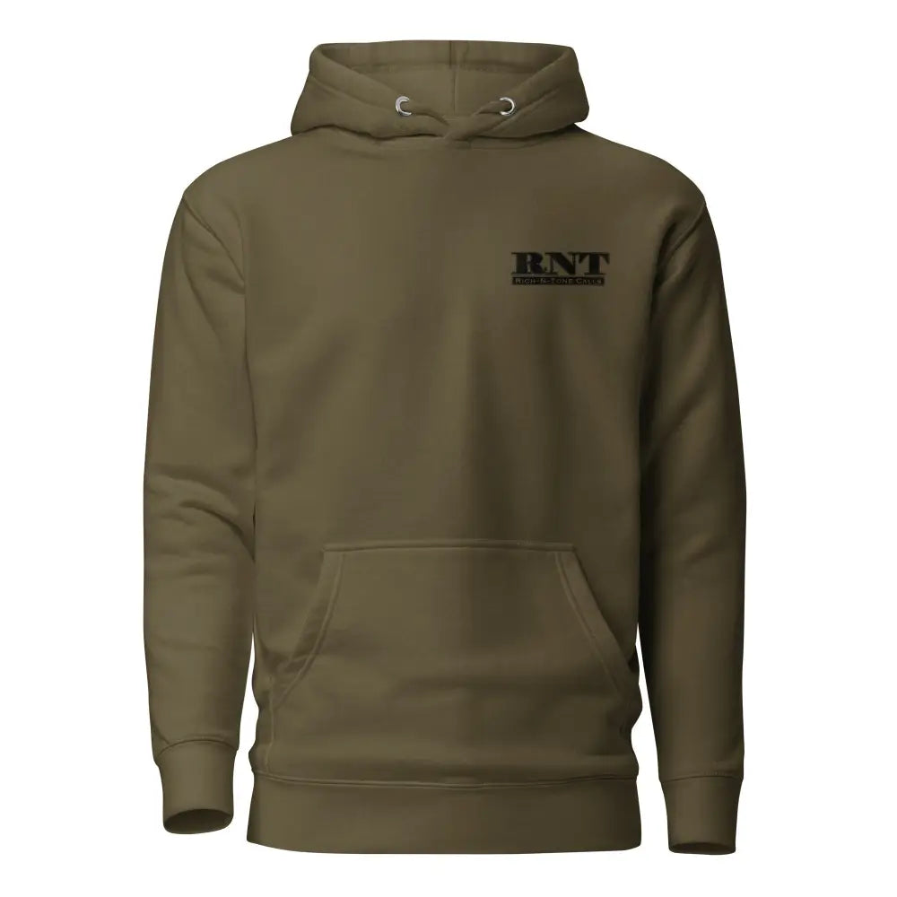 RNT Black Logo Unisex Hoodie - Military Green / S